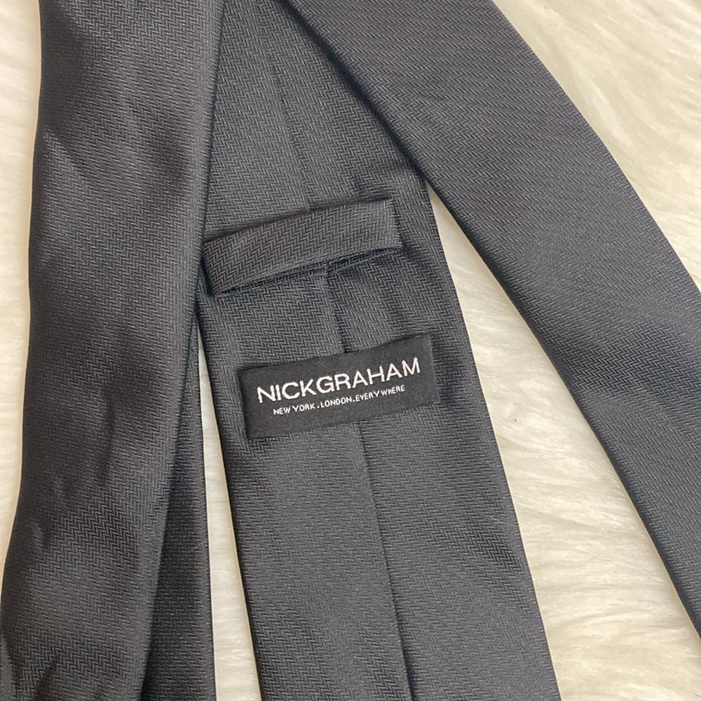 Men’s Nickgraham Solid Black Neck Tie